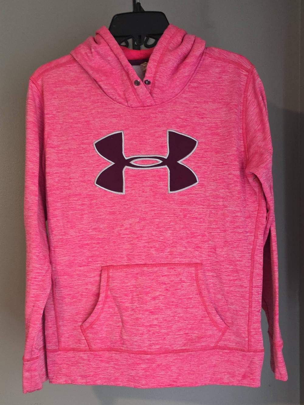 Under Armour Pink Hooded Pullover with Maroon Logo Size Small